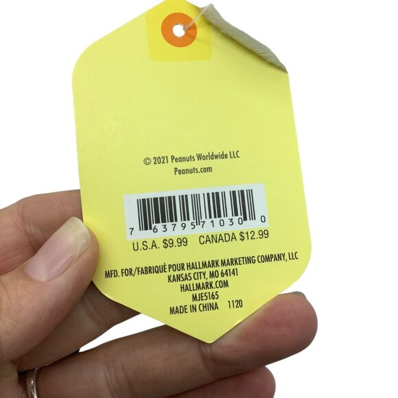 Hallmark Snoopy Peanuts Plush Easter Figure Blue Bunny Ears & Egg 2021 NWT - Picture 4 of 8